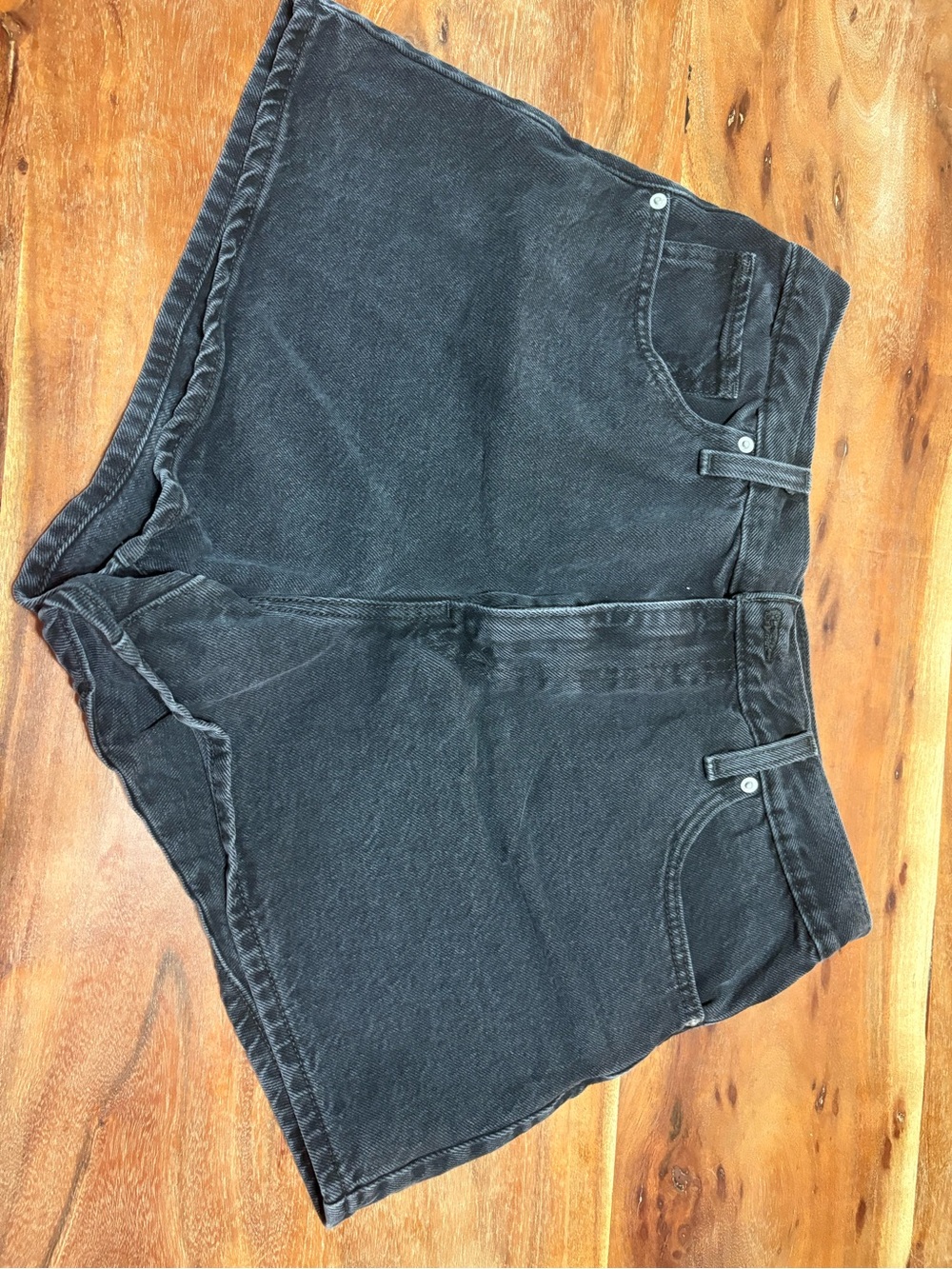 Levi's Black Denim Jean Mom Shorts